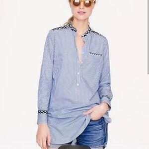 J. Crew Blue Striped Button Down Shirt